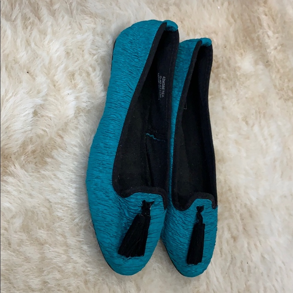 Tassel Blue Flats